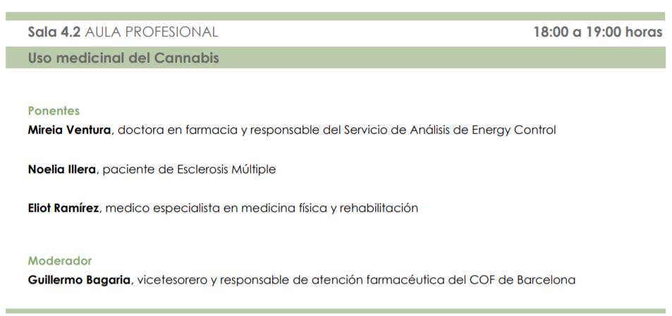 gbagaria75's tweet photo. Cannabis medicinal, THC, CBD, sistema endocannabinoide, evidencia, novel foods, complementos alimenticios, Viena, clubs cannabicos, aceites, semillas, tiendas especializadas, estigma, farmacia, opinión de paciente? De todo ello hablaremos en #Infarma2019  el miércoles 20/09 https://t.co/Qv9Q4TWI3e