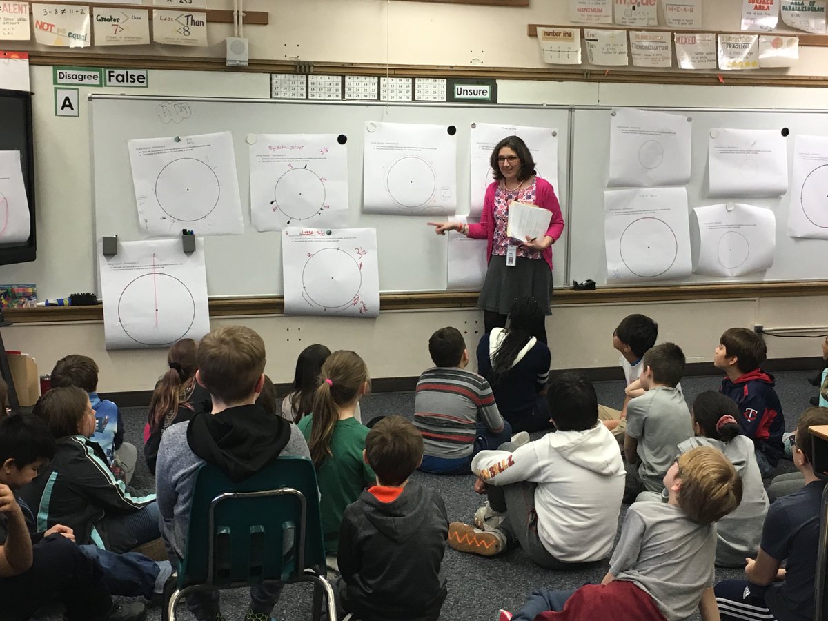 MnDeptEd's tweet photo. On this #PiDay Cmmr Ricker team-taught Ms. @jariv001’s 5th grade class at @KennySchoolMPS where students discovered π. Thank you Ms. Janee Johnson, student teacher Elisabeth Hendrix, and students for inviting us into your classroom! #MNmathweek https://t.co/2iWRX74li5