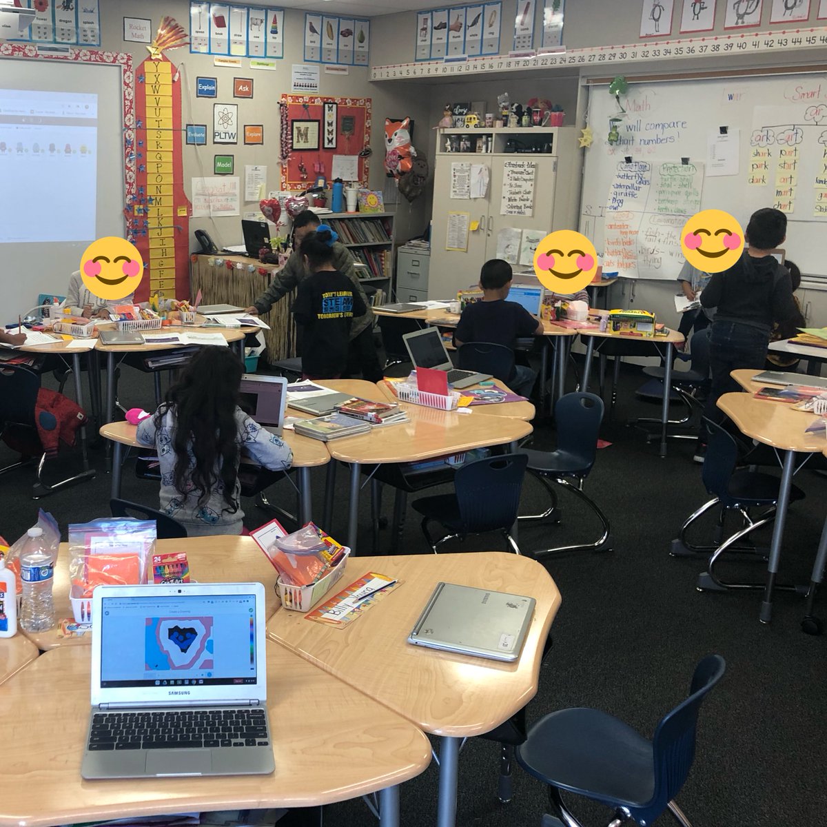 kmhernandez7's tweet photo. #bestfirstinstruction in action! Students are engaged in meaningful #daily5 workstations while @iteachnbeach works with a small group focused on application of phonics skills in connected text. @BenchmarkEdu @StoddardSchool @AnaheimElem https://t.co/5fH9oebVDr