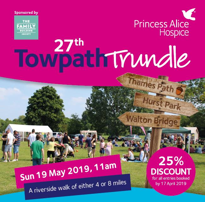 PAHospice's tweet image. Let’s get ready to trundle! Join us on 19 May for a fun, family-friendly day out &amp;amp; walk along the River Thames in our 27th #TowpathTrundle event which is being sponsored by @FamilyBSoc this year! Sign up by 17 April &amp;amp; save 25% (under 5s FREE): pah.org.uk/towpath