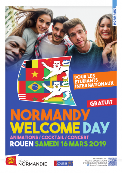 RegionNormandie's tweet photo. ⚠ J-2 avant la 3e édition du #NormandyWelcomeDay organisée par la @RegionNormandie, en partenariat avec les établissements d'enseignement supérieur normands ! Une journée dédiée à accueillir et à fêter la jeunesse internationale 😀 https://t.co/TkrsjeAKZh https://t.co/3Fh5qpjf2q