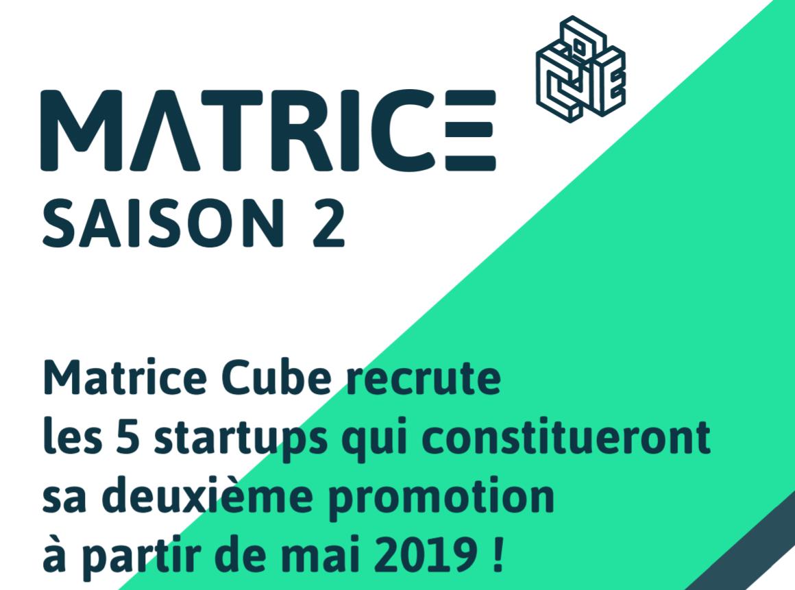 Matrice_io's tweet photo. [OPPORTUNITE INCUBATION] #Matrice Cube recrute 5 #startups pour la saison 2 de notre #incubateur. Prenez la suite de @NemmesFrance, #Orizon, #XFabric, #Traceparency @be_yser! Plus d’informations et inscriptions sur ce lien https://t.co/8Hc6p6JBiM  #recrutement #Entrepreneur https://t.co/BHjVTrXzcz