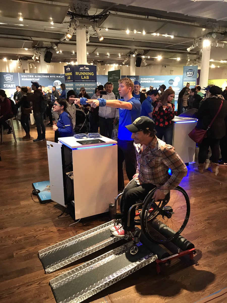 nyrr's tweet photo. Stay tuned to our Instagram Stories! Here at the 2019 #UnitedNYCHalf Experience we have @jsgeorge showing us around, featuring some of the coolest gear and virtually competing with some runners! Don’t miss out. https://t.co/RC1RI1mLvk