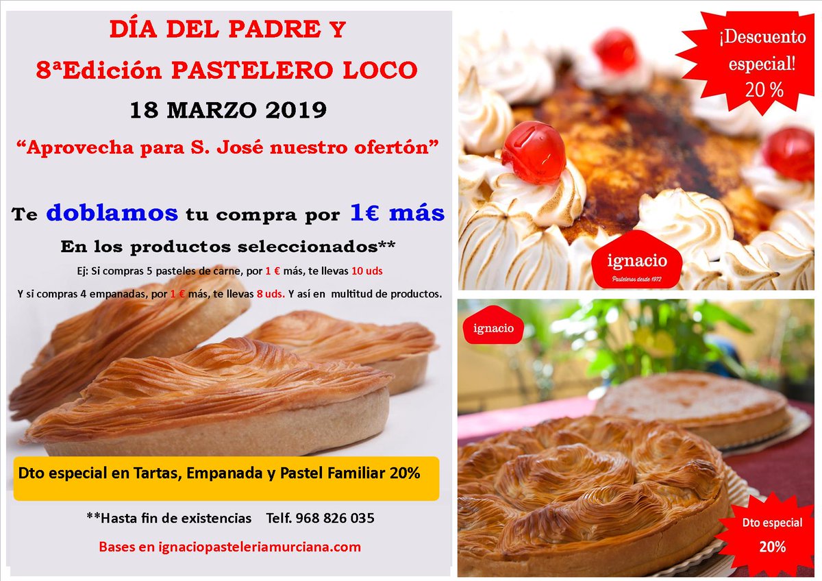 IgnacioPasteler's tweet photo. El 18 marzo nos volvemos locos, aprovecha para San José nuestro ofertón bases en https://t.co/mR8yWY3VjF https://t.co/nldPYBQCxD