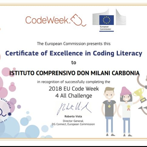 LorettaProietto's tweet image. Another satisfaction for me and my colleague @fantascrivendo for participating, successfully, in #codeweek4allchallenge with our students 😊 #EuropeCodeWeek2018 #IstitutoComprensivoDonMilani #Carbonia