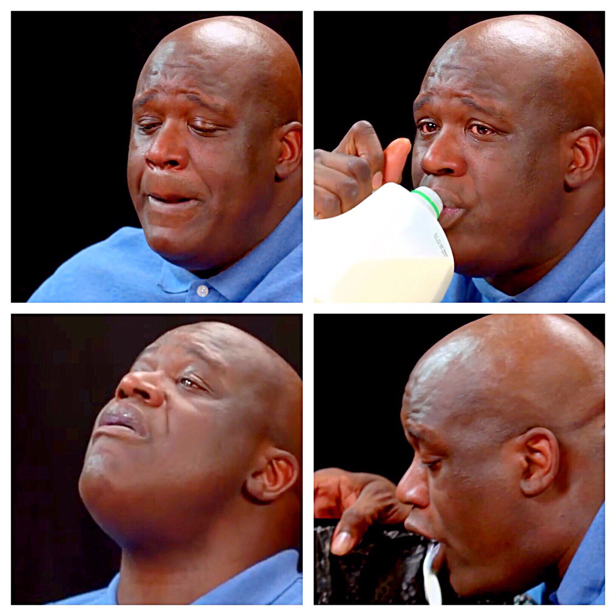 Shaq Hot Ones Face Meme.