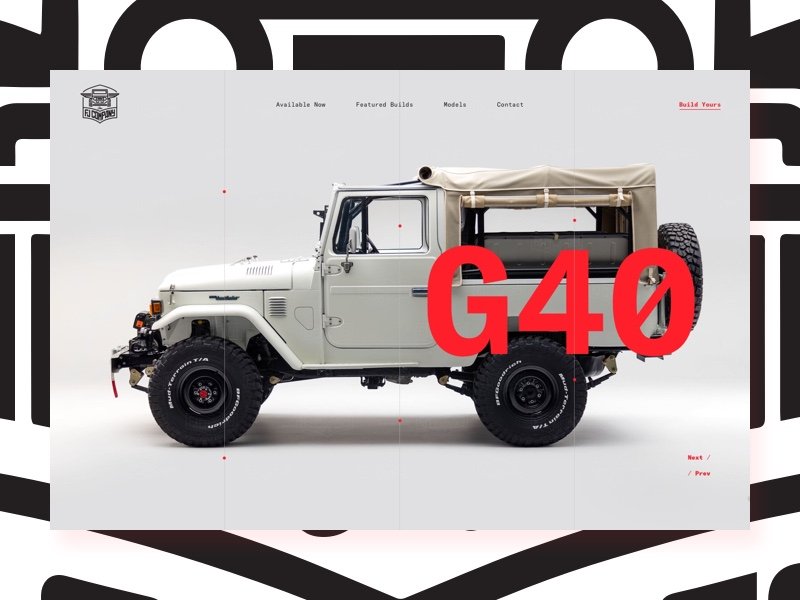 Some concept work I did for <a href="/TheFJCompany/">The FJ Company</a> 

The FJ Company takes the original frames / bodies off of classic FJ models and retrofits them with all modern suspension, proprietary digital dashboard and smart tech. Perfect marriage of old and new. 

#webdesign #toyota #fjcompany