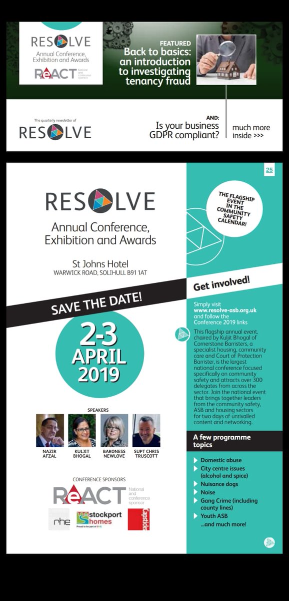 resolveasb's tweet photo. #ThursdayThoughts Thinking about the #resolveConf?
Passionate about #TacklingASB #CommunitySafety supporting #communities #victims then this is the Calendar Event of the Year for you
Like to be there ? Then Book NOW to secure one of the last few remaining places ๐ https://t.co/vuIr6UcmX4