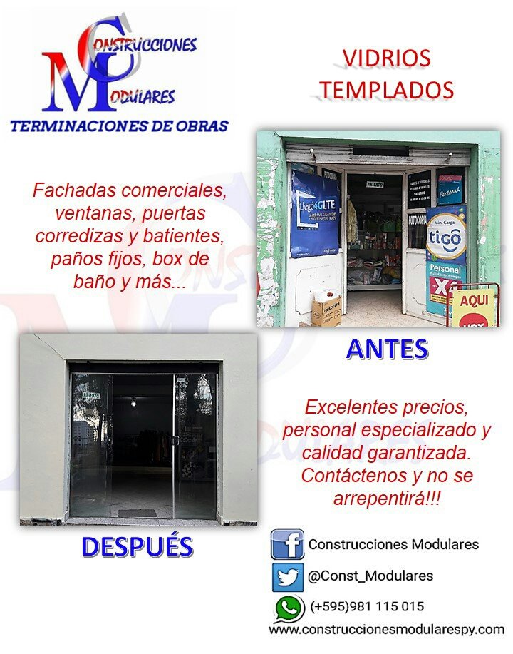 Const_Modulares's tweet photo. #VidriosTemplados #Microperforado 
#ConstruccionesModulares
#TerminacionesdeObras #Refracciones  #Asunción #Paraguay https://t.co/5AS4vf6WWp