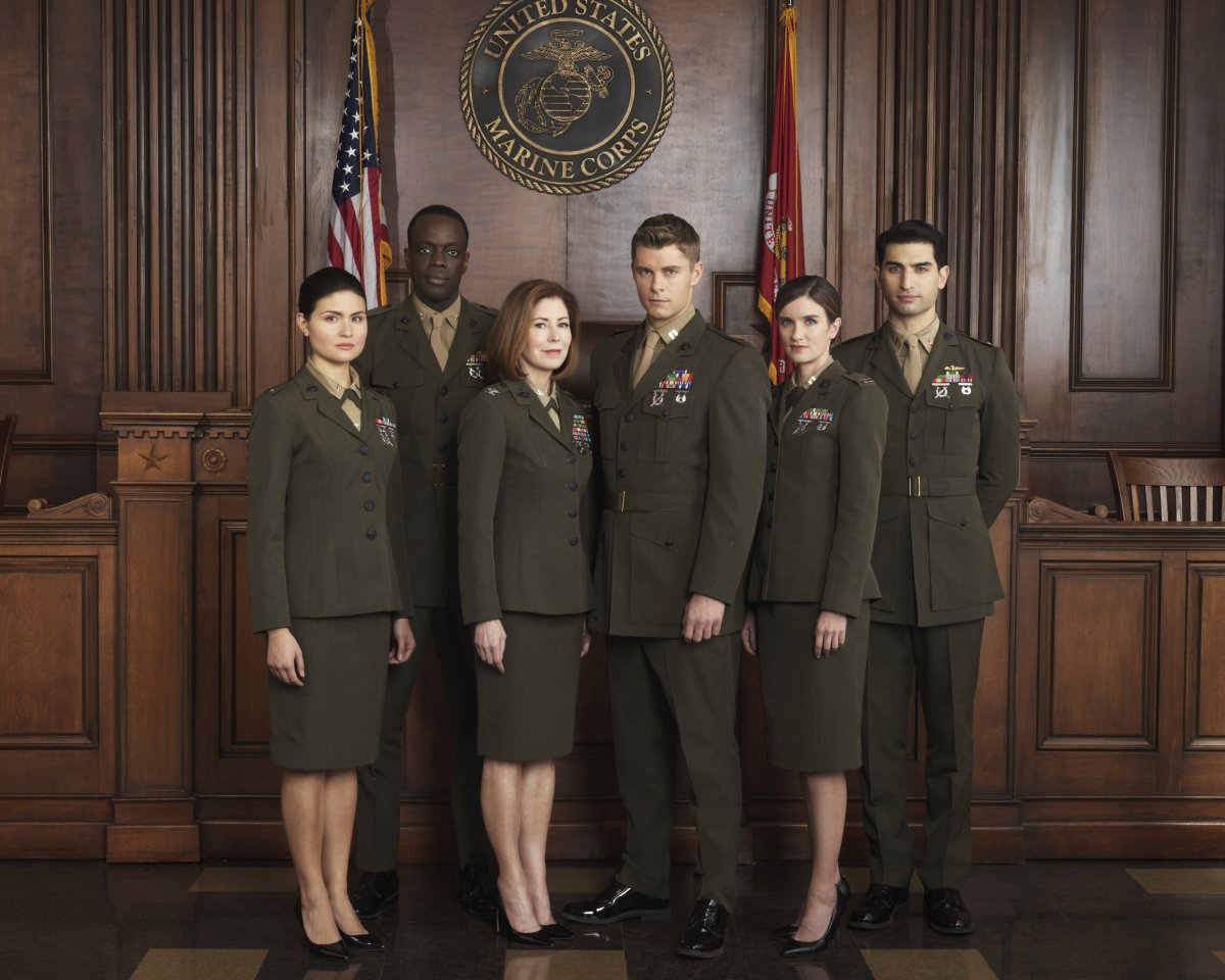 TheCodeCBS's tweet image. In this law office, every attorney is trained as a prosecutor, a defense lawyer, an investigator, and a Marine. #TheCode