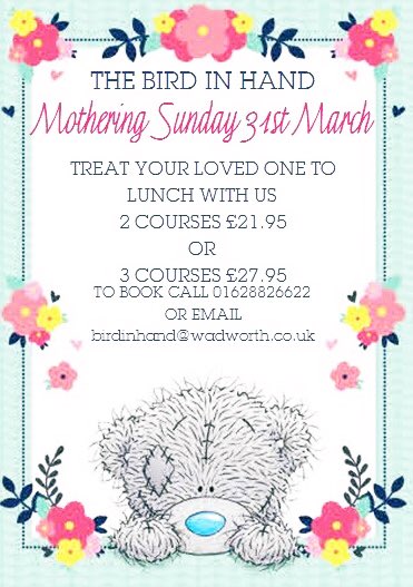 birdinhandKH's tweet photo. We are still taking bookings for #mothersday
Why not treat your loved one to lunch or dinner with us! Call or email to book your table now https://t.co/B0HWnA8n9T