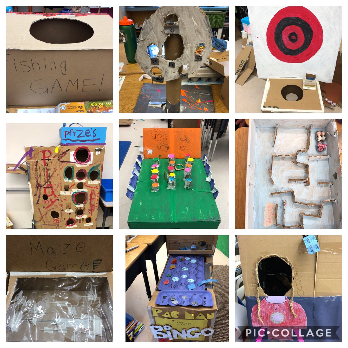 So many incredible #makers @crescentpark36 our first cardboard challenge 🎨🔨was a success🌟!! #sd36learn @DivisionW