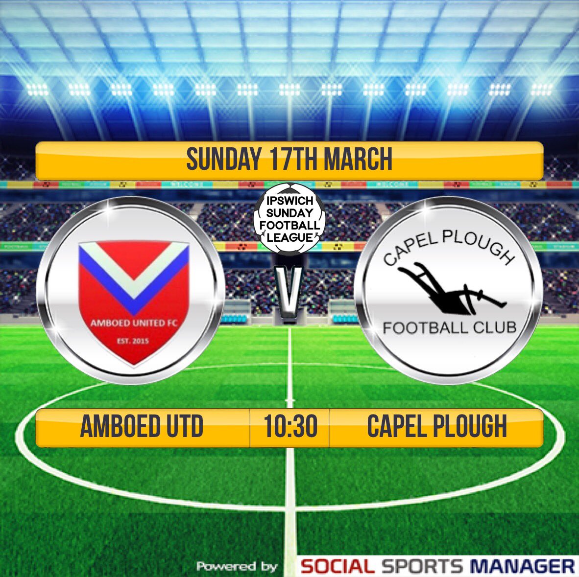 AmboedUnited's tweet photo. Sunday we welcome Capel Plough to BourneVale. With new manager @AshHart24 taking charge of his first match! Hopefully get off to a winning start.

#Amboed 🔴⚽️ https://t.co/ofu0yRJNew