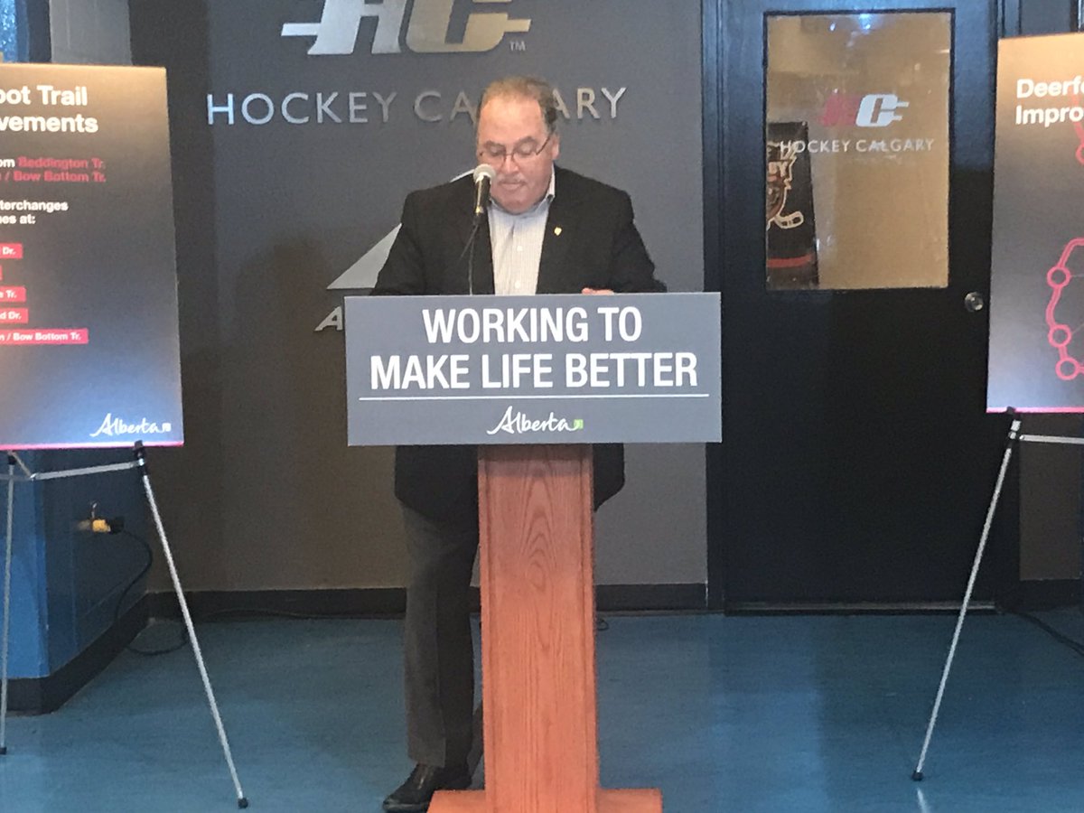 AB Minister of Transportation Brian Mason announces 478 million dollar project to expand Deerfoot #abpoli <a href="/CBCCalgary/">CBC Calgary</a>