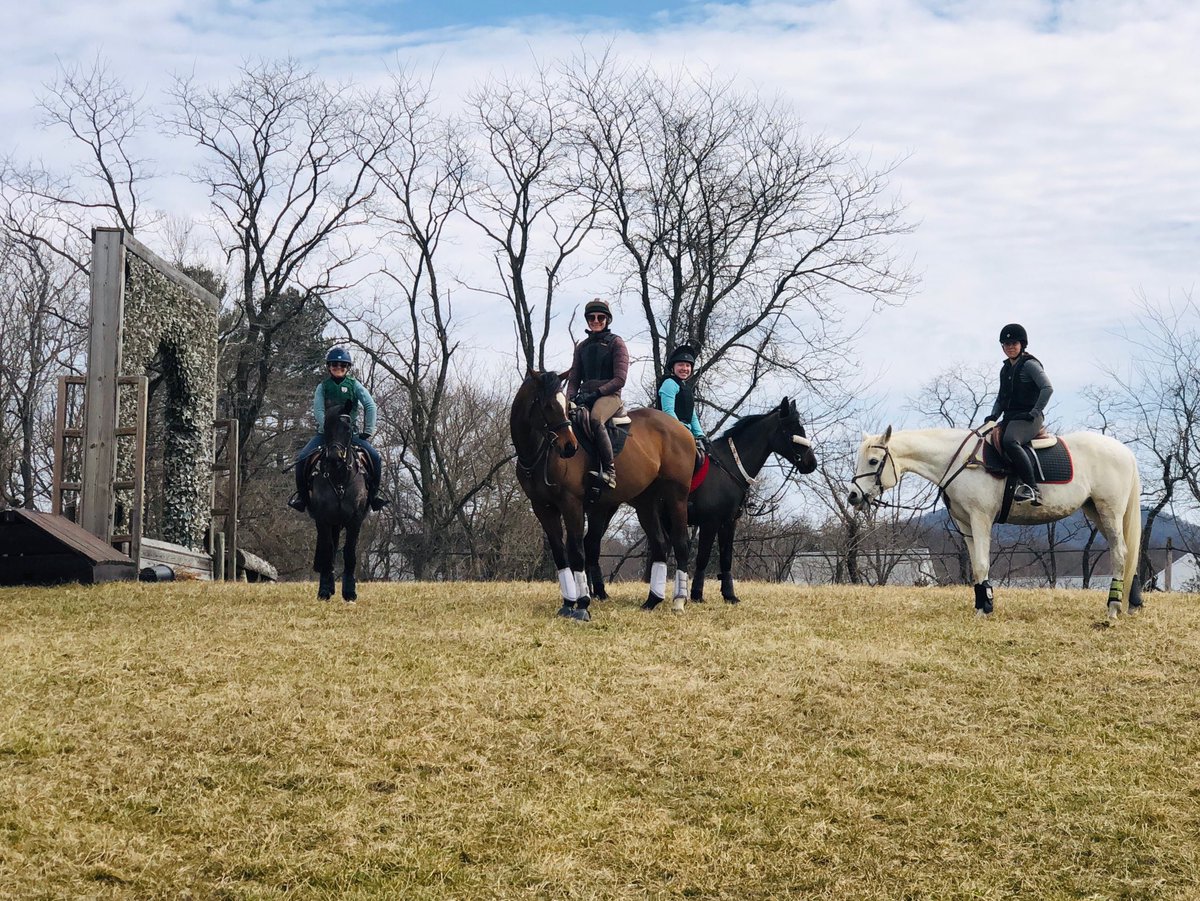 mdhorsetrials's tweet photo. Loch Moy Farm XC Schooling course is open! Abby Gibbon with students, Emma van Hassett, Paige Wasyluk and Ali Shipe, knocking the rust off. Come school, call/text 301-514-0111 by appointment. #xc #xcschooling #eventing #mdht #lochmoyfarm #xcfun #spring #themarylandhorsetrials https://t.co/7RLpgtu5T2