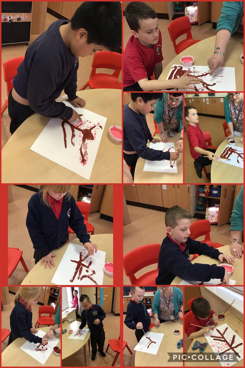 Red1_BDS's tweet photo. We have been learning about what happens in the spring season. We created pictures of blossom trees using paint. @bentondenesch #buddingflowers #ItsalmostSpring https://t.co/VIKmhsQ3dH