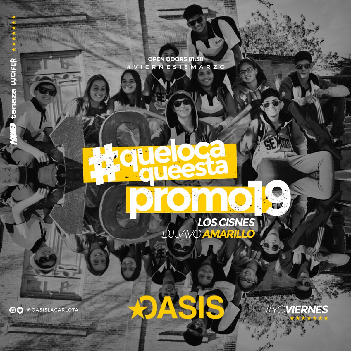 oasislacarlota's tweet photo. #PROMO19 #QueLocaQueEsta .
Los Cisnes dice presente en la noche del Javo. #OasisLaCarlota #EstasLoco 🤩 https://t.co/LoGQa1UExi