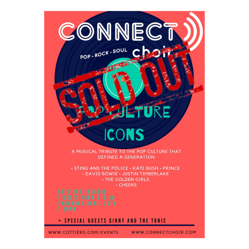 connectchoir's tweet photo. Pop Culture Icons has now sold out! 

Thank you so much to everyone who purchased a ticket. For those of you who missed out keep your eye on our page for a little something we  are currently working on! https://t.co/G1HpjCqRLj
