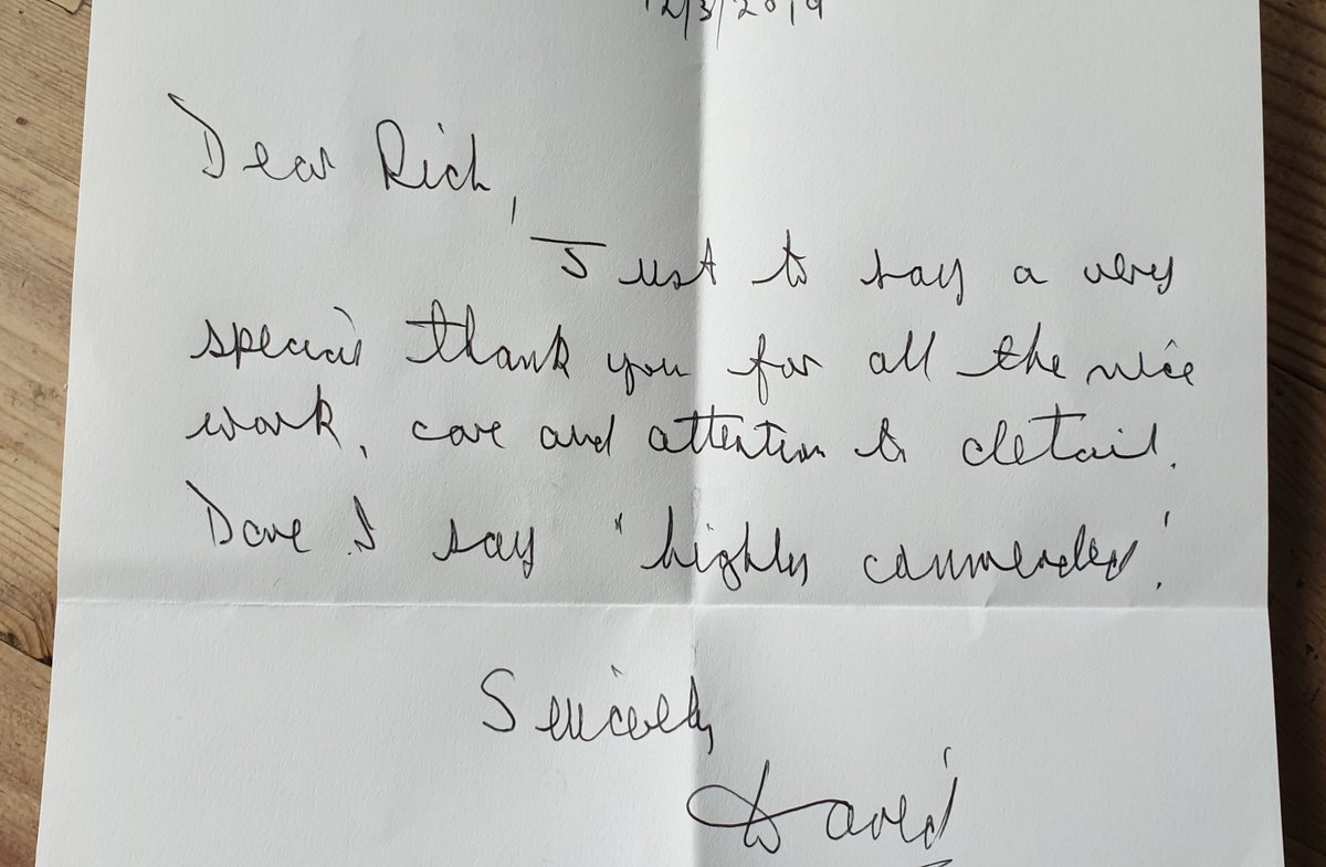 TheLocHandyman's tweet image. In our digital world it&apos;s wonderful to receive an analogue letter of thanks from a new, satisfied client. Feeling proud to have another #ValuedClient #Redhill and touched that they took the time to put pen to paper. Thank you.