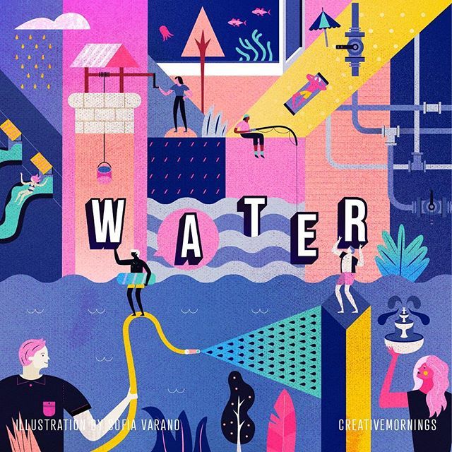 💧 “If we don’t protect our waters, then what will happen to life?” ⁣
⁣
This month’s #CMwater theme was chosen by @cm_perth and illustrated by @sofia_varano_illustrations. We’re exploring WATER with 196 other <a href="/creativemorning/">CreativeMornings</a> chapters around the world… ift.tt/2F1rsIf