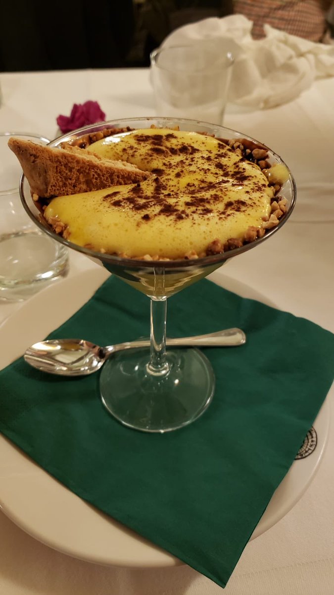CaitlinLPSU's tweet photo. Dyk that Tiramisu, an Italian desert made of ladyfingers dipped in coffee layered with a mixture of whipped eggs, sugar, and mascarpone cheese, topped with cocoa, originates back in the 1960s in various parts of Italy-mostly Veneto. It means “pick me up” &amp; it sure is @fdsc460 https://t.co/ccZm39xdJ1