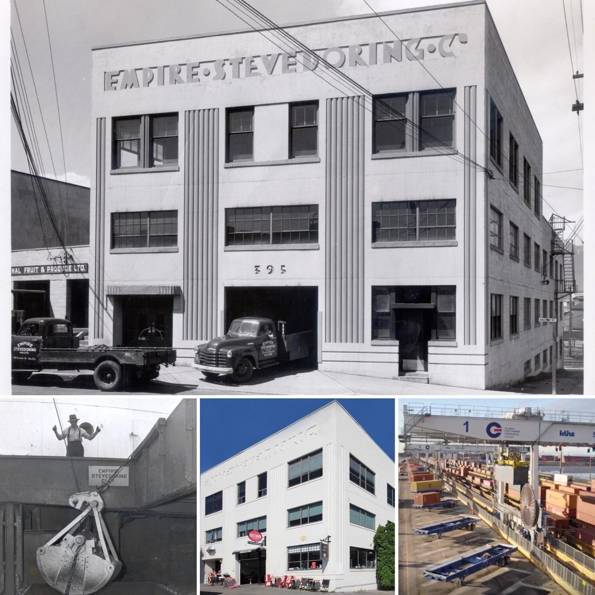 GCT_Can's tweet photo. #DYK that we're a homegrown company, building the Vancouver Gateway since 1907? #TBT to when we were #EmpireStevedoring, located in what's now @RailtownCafe! Look how we've grown in 112 years @VanArchives + see what we're up to: https://t.co/u009Ns8KZS #MyPortCity @PortVancouver https://t.co/qYDWvCZQsG