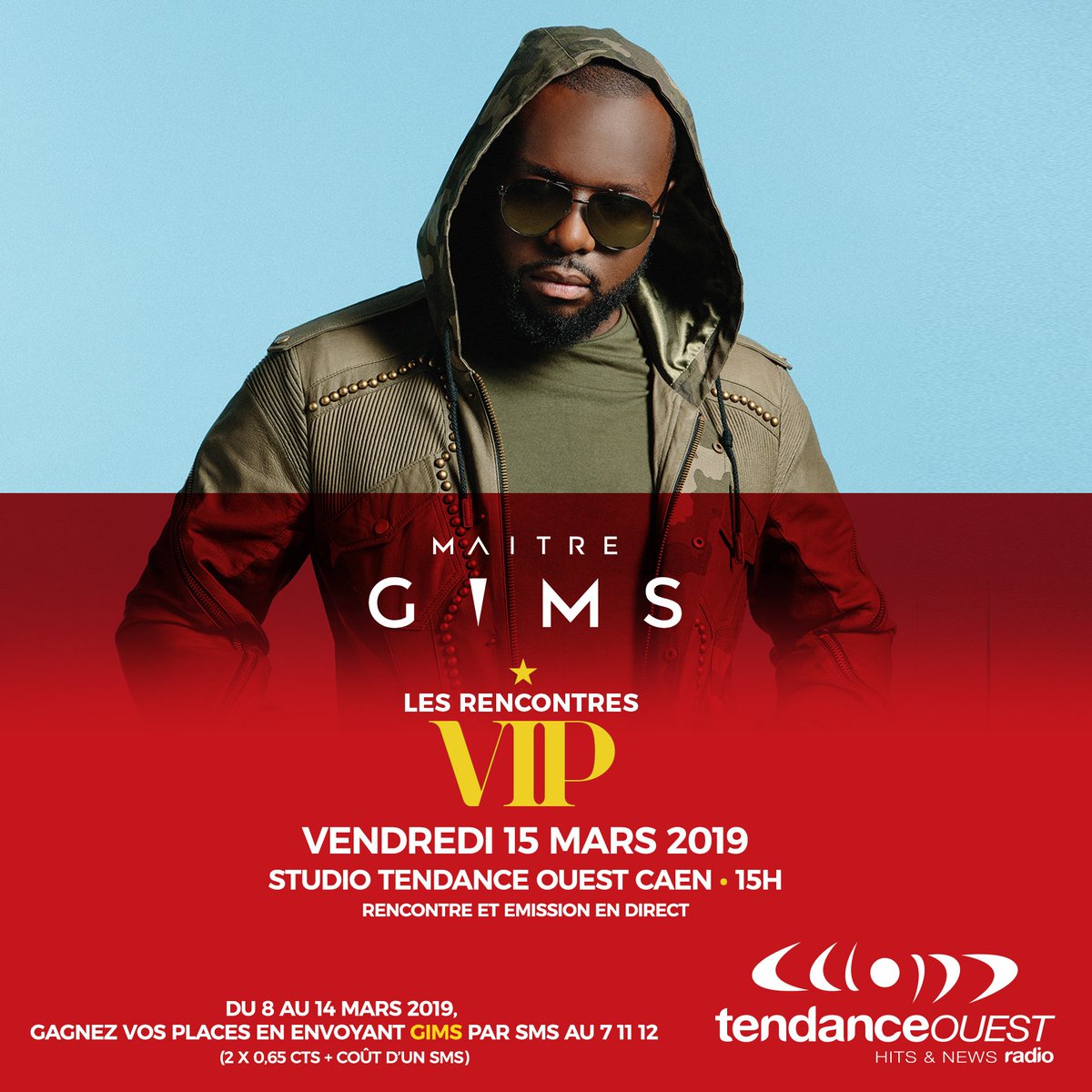 tendanceouest's tweet photo. Demain, @tendanceouest #radio en #Normandie reçoit @MaitreGIMS dans ses studios de #Caen à 15h00 pour une #rencontreVIP unique 😎
https://t.co/zUIte5dXw1 https://t.co/hB3mDIF3Qw