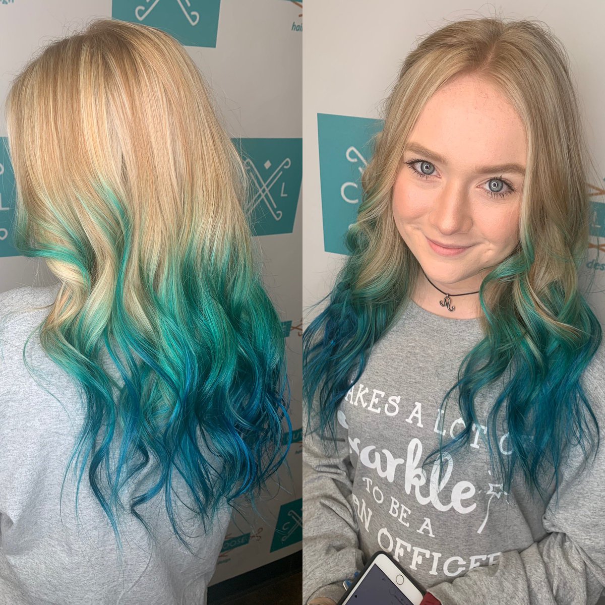 nattybug13's tweet photo. Getting ready for SPRING BREAAAAAK! ☀️💙 

#mermaidhairdontcare #cutloosehairdesign #fishtailbraid #turquoisehair #vividcolors https://t.co/Z5KmujO409