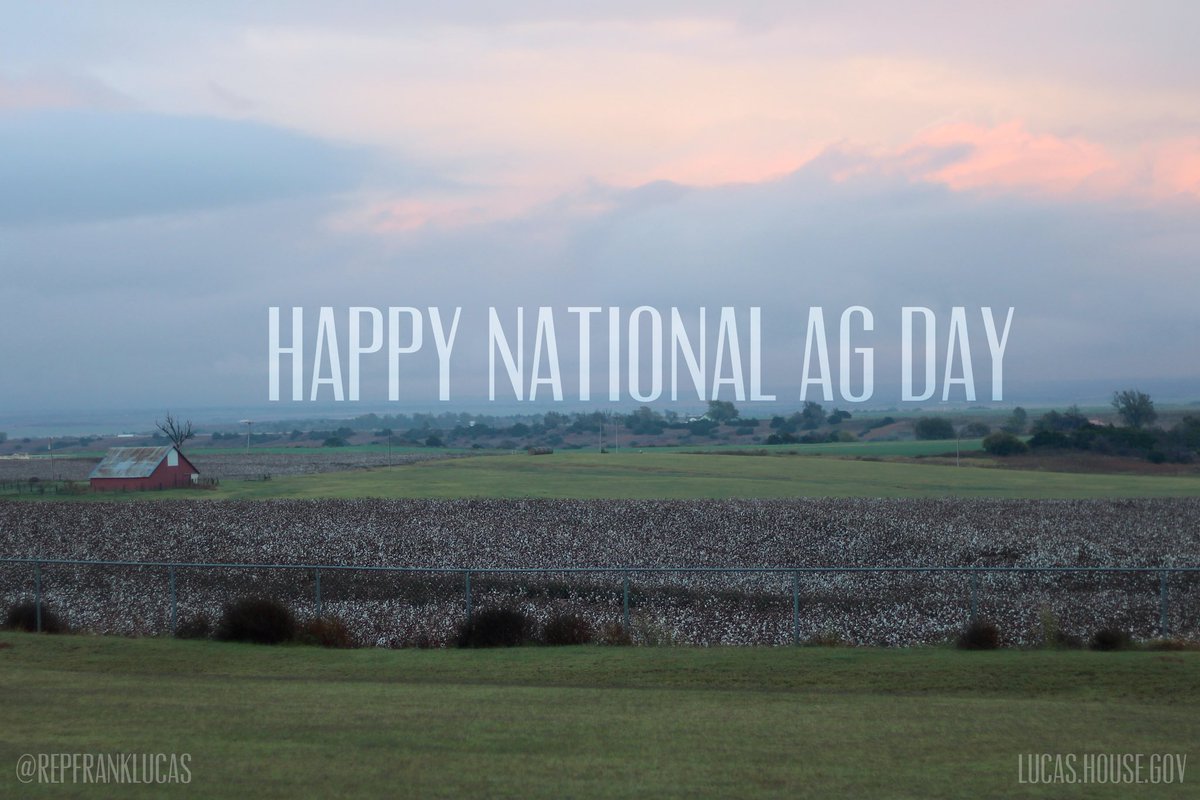 Today we celebrate the men and women who grow the food, fuel, and fiber that feeds, energizes, and clothes our nation. Happy #NationalAgDay to all of Oklahoma’s farmers and producers.