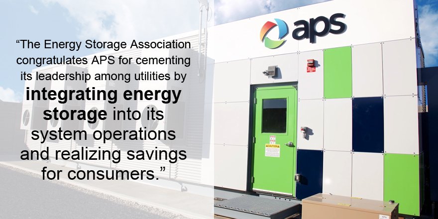 apsFYI's tweet photo. Battery storage represents a major down payment on Arizona’s continued progress toward an energy future that is clean, reliable and affordable. #SolarAfterSunset #SolarStorage #cleanenergy #ESACON19 @storage_ESA https://t.co/jzWYYzNeus