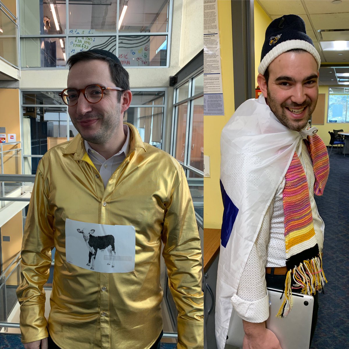 SARHighSchool's tweet photo. Today in honor of ז אדר our faculty dressed up as biblical characters and challenged the students to figure out who was who based on riddles that were sent out! #adarshtick #riddles #mishenichnasadar #onlyatsar #amazingfaculty https://t.co/q73z6m1ddT