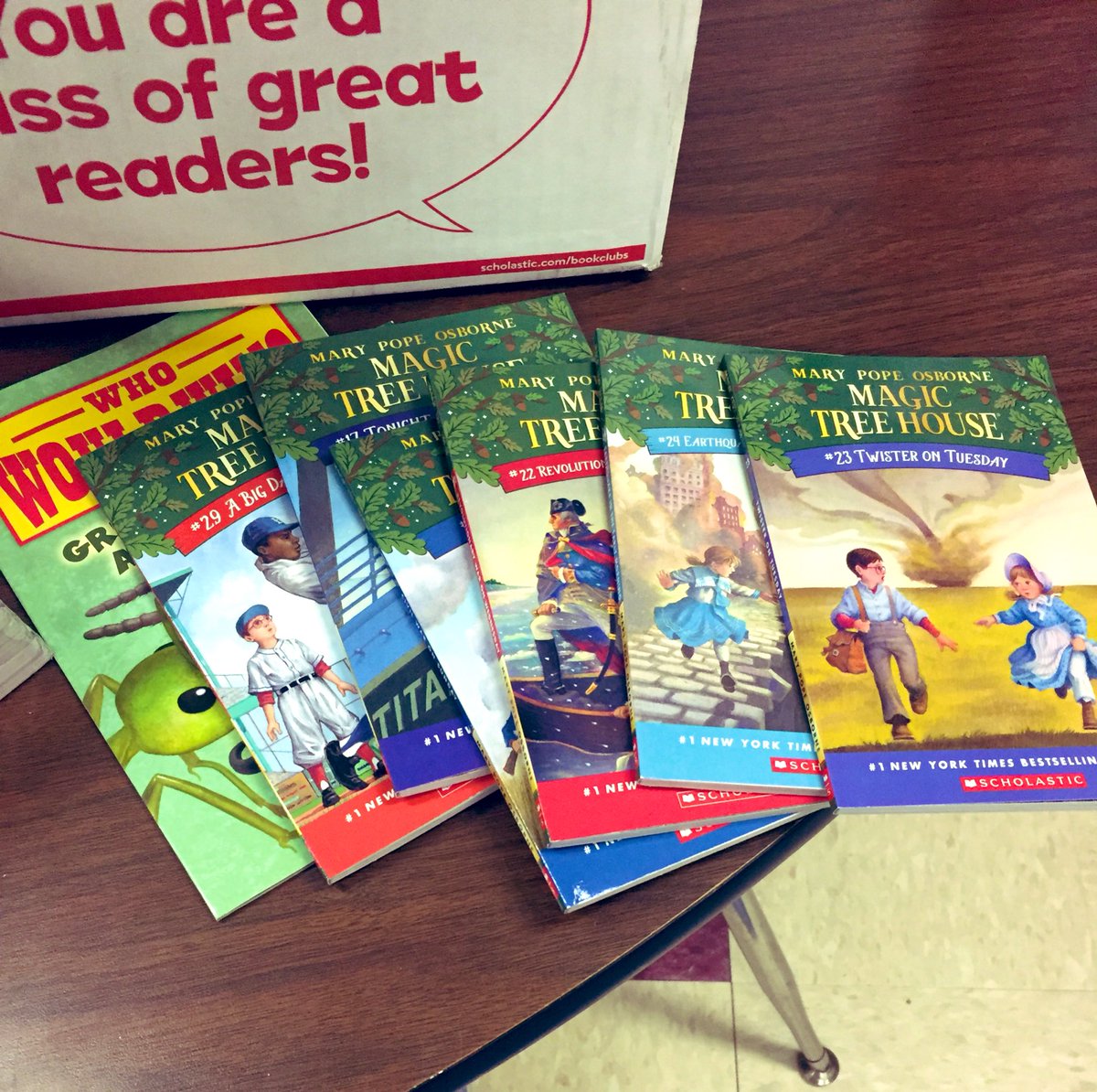 JennyTinelli's tweet photo. It’s always an exciting day when the @Scholastic book box arrives! Lots of great new reads for our class library! #bookboxday #tvbears https://t.co/hNjAC9D0un