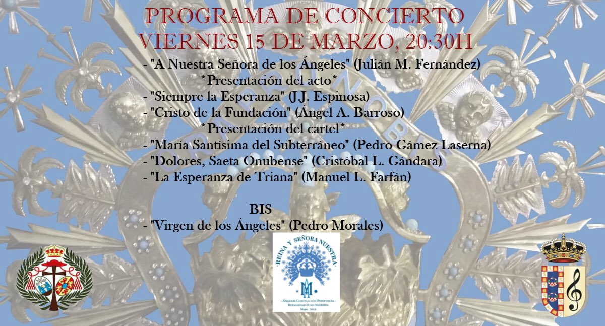 🎵Este será el programa que interpretaremos mañana en el concierto de la @Hdadlosnegros a las 20:30H. ¡Te esperamos! #SSLasNieves2019 #SienteLasNieves