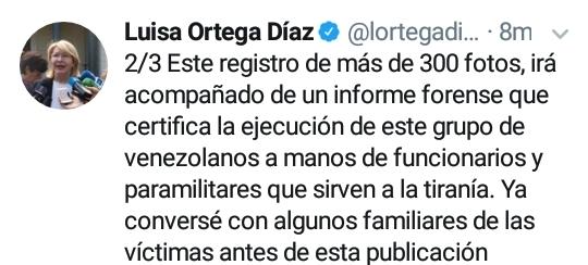 VPITV's tweet photo. Luisa Ortega Díaz, @lortegadiaz, presentará el caso de la Masacre del Junquito, ante la Corte Criminal Internacional, con un registro fotográfico de más de 300 fotos, donde se evidencia un crimen de lesa humanidad. #14Mar https://t.co/almXxIXRLT