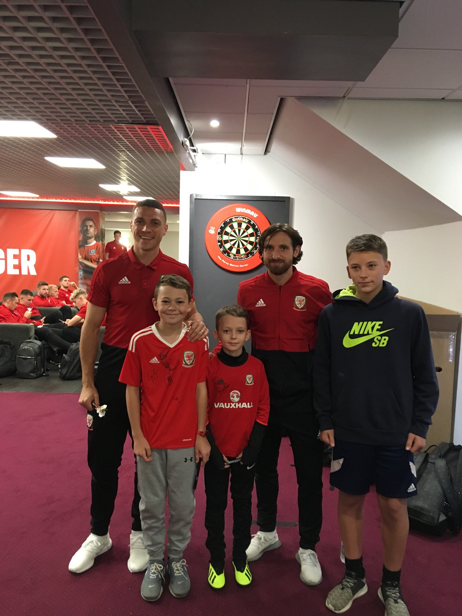  My son and nephews meeting Joe Allen  happy birthday  