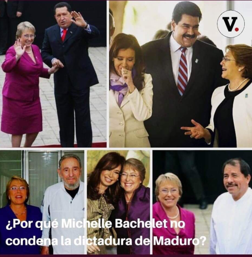 VzlaTT's tweet photo. Aquí vemos el porqué @mbachelet no quiere ayudar a salir de maduro

#MuerteAlComunismoNojoda  #14Mar #IntervencionYA @UNHumanRights https://t.co/oqvBqKWEpa