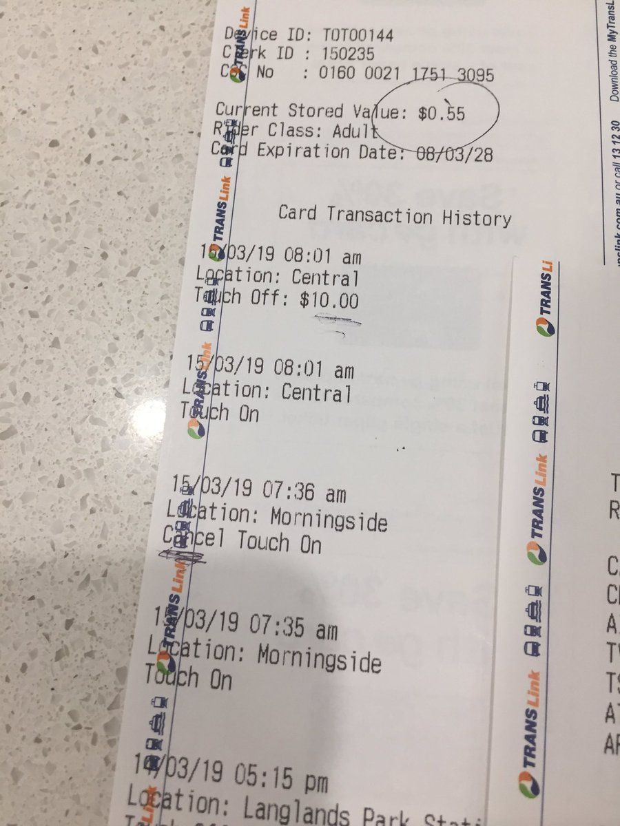 Commuters have been overcharged after touching on their Go Card at Morningside train station this morning. They have touched off at Central only to be stung 10 dollars. <a href="/TransLinkSEQ/">Translink - we’ve moved to @Translink_QLD</a> <a href="/QueenslandRail/">Queensland Rail</a> <a href="/NewsTalk4BC/">4BC Brisbane</a> <a href="/2GB873/">2GB Sydney</a>