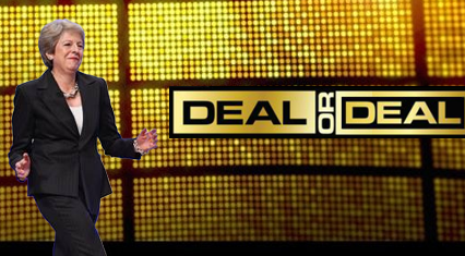 DoesntEvenMeta's tweet photo. The new game show feat. #TheresaMay - coming soon!
#BrexitMayhem #Brexit #DealOrDeal https://t.co/xTDDotlYAE