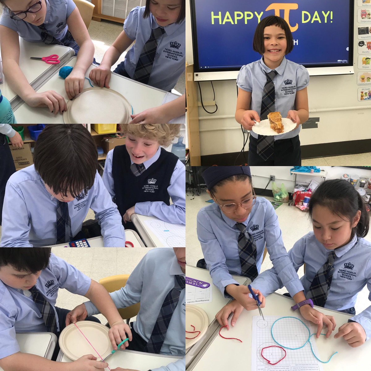 NAISNY's tweet image. Year 6 enjoyed investigating circles and the relationships between the circumference and the diameter... and of course eating Pie #Piday #PidayNAE #mathisfum
