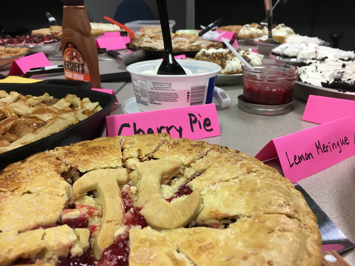 MnDeptEd's tweet photo. For staff at MDE, #PiDay is a pretty big deal. We tried 17 different kinds of pie and made plenty of math jokes. #MNmathweek https://t.co/Q4x7FYSdFy