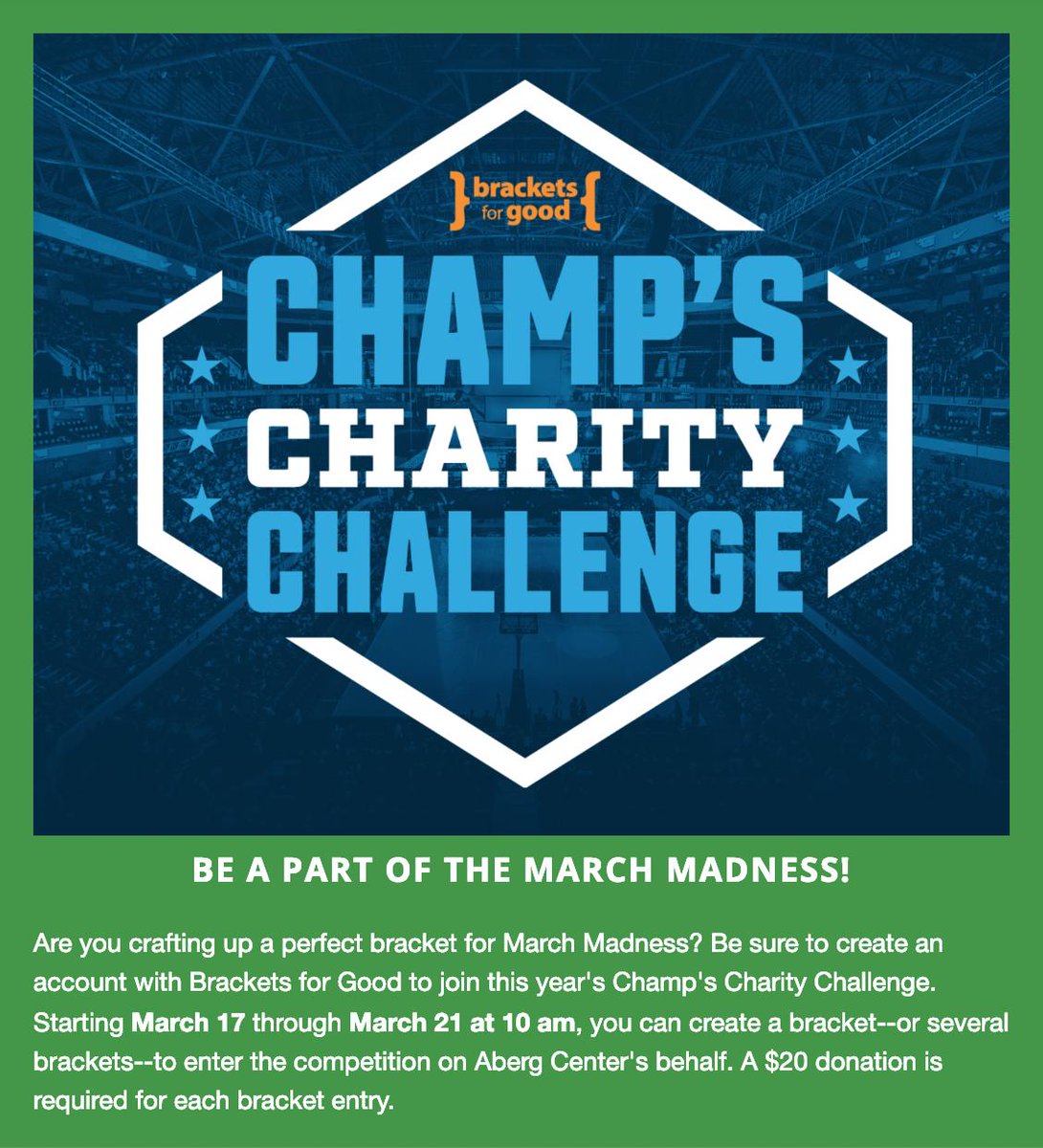 Here we go! @LRDCA and the @AbergCenter are getting their promotional game geared up for Selection Sunday and Champ's Charity Challenge! Get your organization in the game at bfg.org! #fundraisingmadness #CCC