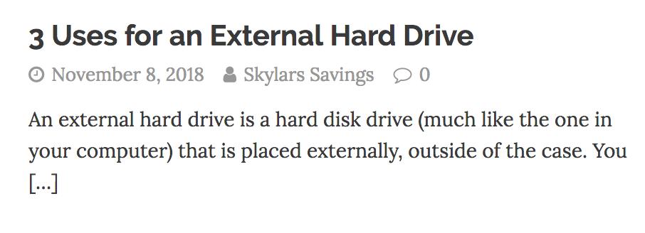 Read about the 3 different uses for an external hard drive on skylarssavings.com #skylarssavings #externaldrive #blog #blogpost #shoppingonline
