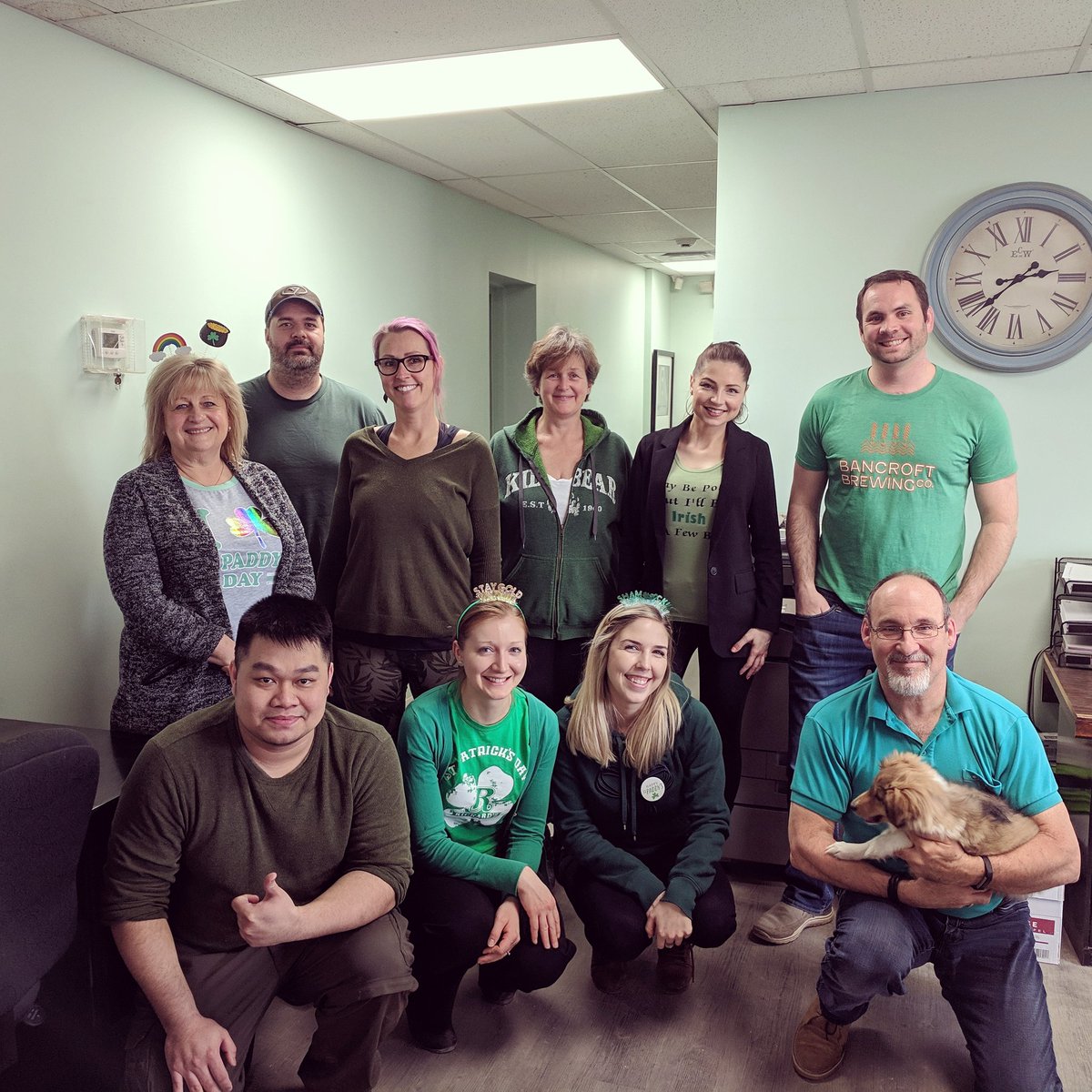 SoilMatEng's tweet photo. We got into the swing of things with early #StPatricksDay celebrations! Be sure to wear your green gear this weekend! ๐
โข
โข
โข
#SoilMat #AtTheOffice #HappyThursday https://t.co/geVTuXZ4Nq