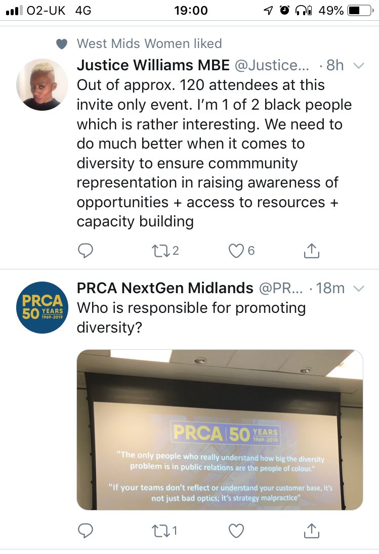 lauracreaven's tweet photo. Interesting two tweets on diversity side by side, and especially interesting given this afternoon’s talk. https://t.co/YO4l8va3Xe