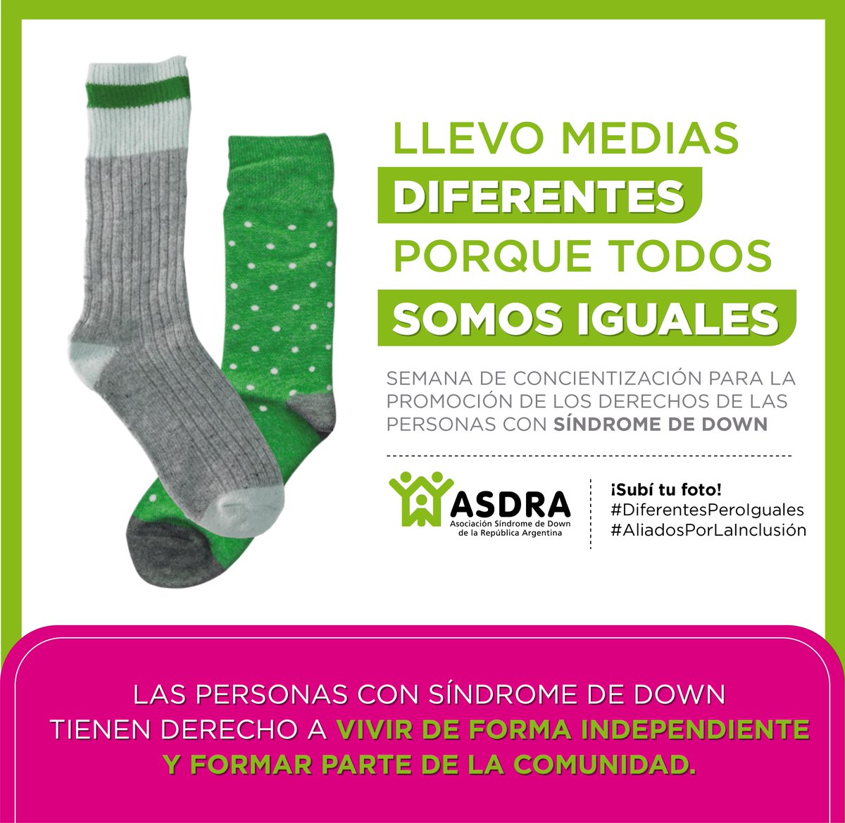 😃 21 de marzo: Día mundial de las personas con síndrome de Down.
#AliadosPorLaInclusión