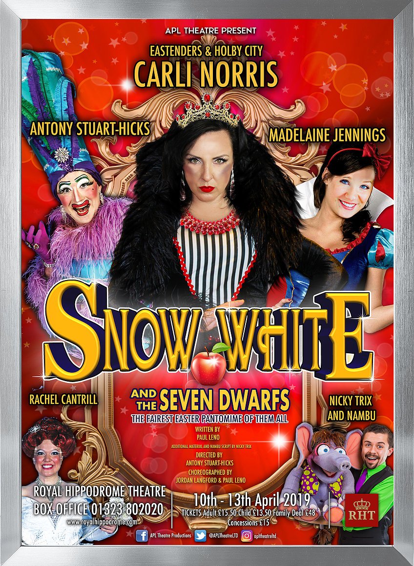 Easter Panto for @APLTheatreLTD #SnowWhite with <a href="/carlinorris/">carli norris</a> #AnthonyStuartHicks, <a href="/MadelaineJenn/">Madelaine Jennings</a>, #RachelCantrill &amp; #NickyTrixandNambu at the <a href="/royalhippodrome/">The Royal Hippodrome Theatre</a> #Panto #PantomimeNews