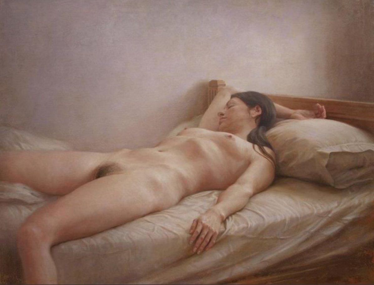 Sleeping Nude Painting By Badia Camps