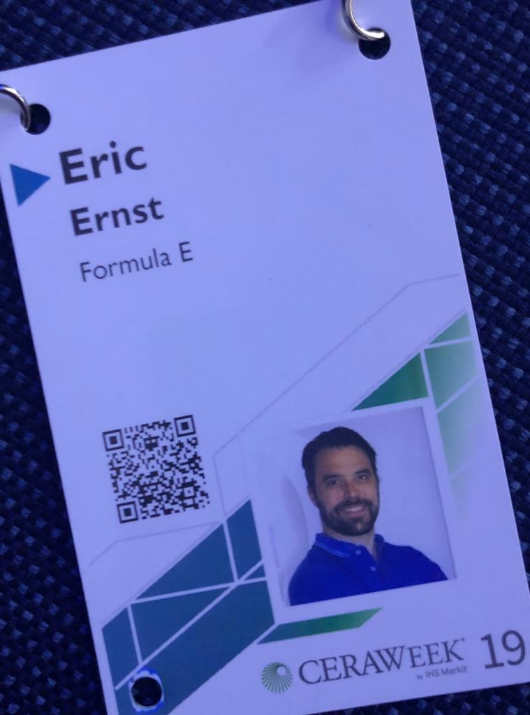 CERAWeek's tweet photo. LIVE at #CWAgora Eric Ernst of @FIAFormulaE sharing how Formula E is driving the future of #EV here at #CERAWeek #CWMobility https://t.co/y6iIXzXRwm