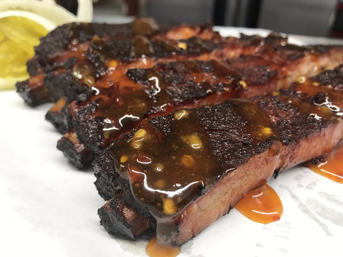 jaysbbqshack's tweet photo. SMOKE FRIED RIBS WITH SWEET RED CHILE SAUCE FRIDAY!!  This dish was inspired by a conversation I had with @BBQsnob! He was telling me about some La Barbecue ribs that he took home and fried, and went on to say how good they were...  Well he was right!
🔥#tracktheshack🔥 https://t.co/1DFGHELgOT