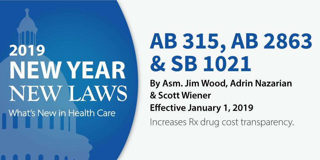CADMHC's tweet photo. Among other things, these new laws require pharmacies to inform consumers of the retail price for a covered Rx drug, when the retail price is lower than the consumers’ copay. #AB315 #AB2863 #SB1021 #CALaws https://t.co/SdmbiORucg